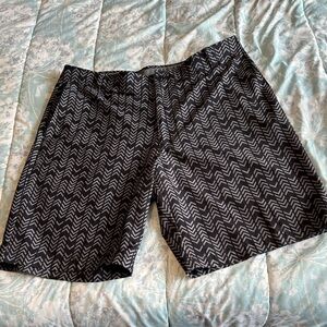 Men's Black and Gray Golf Shorts